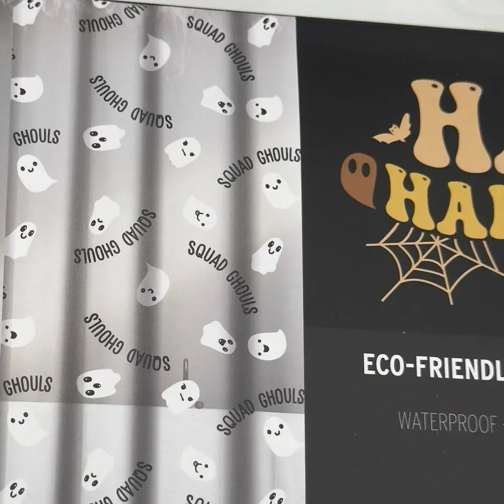 Happy Halloween Squad Ghouls Ghost Shower Curtain NEW